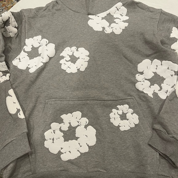 Denim Tears The Cotton Wreath Hoodie Sweatshirt Grey medium M men’s - Picture 7 of 7